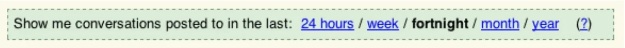 A slide showing the time-range navigation used to filter nearby conversations.