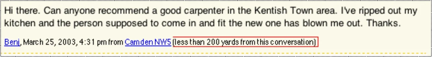 A slide explaining why Conversations displayed less than 200 yards instead of revealing an exact short distance.