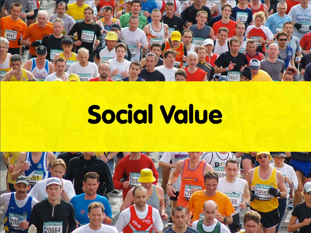 Section slide: Social value.