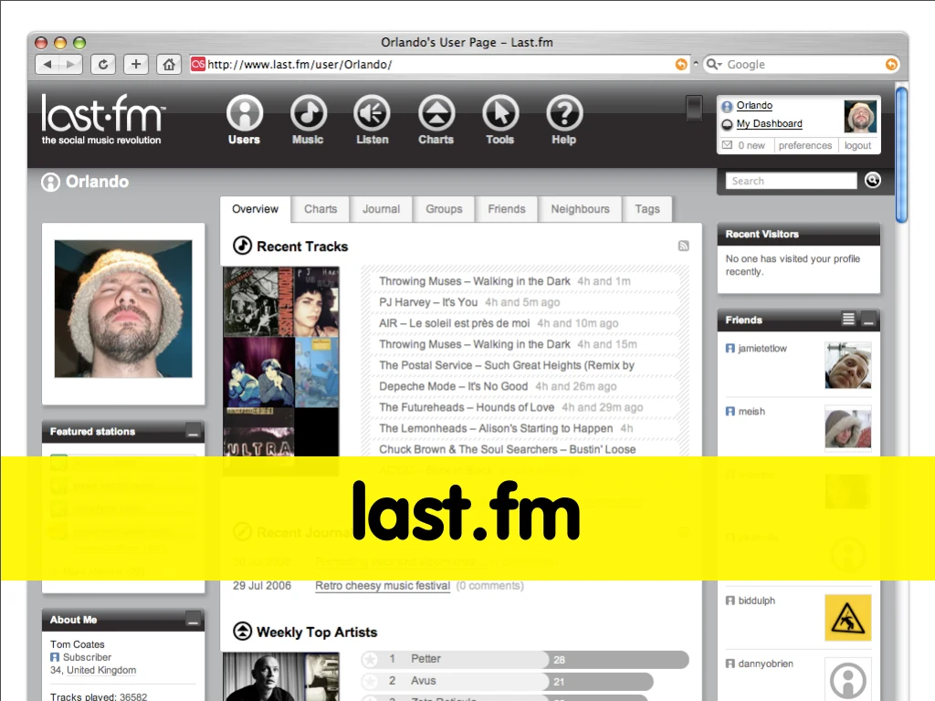 Slide reading: last.fm.