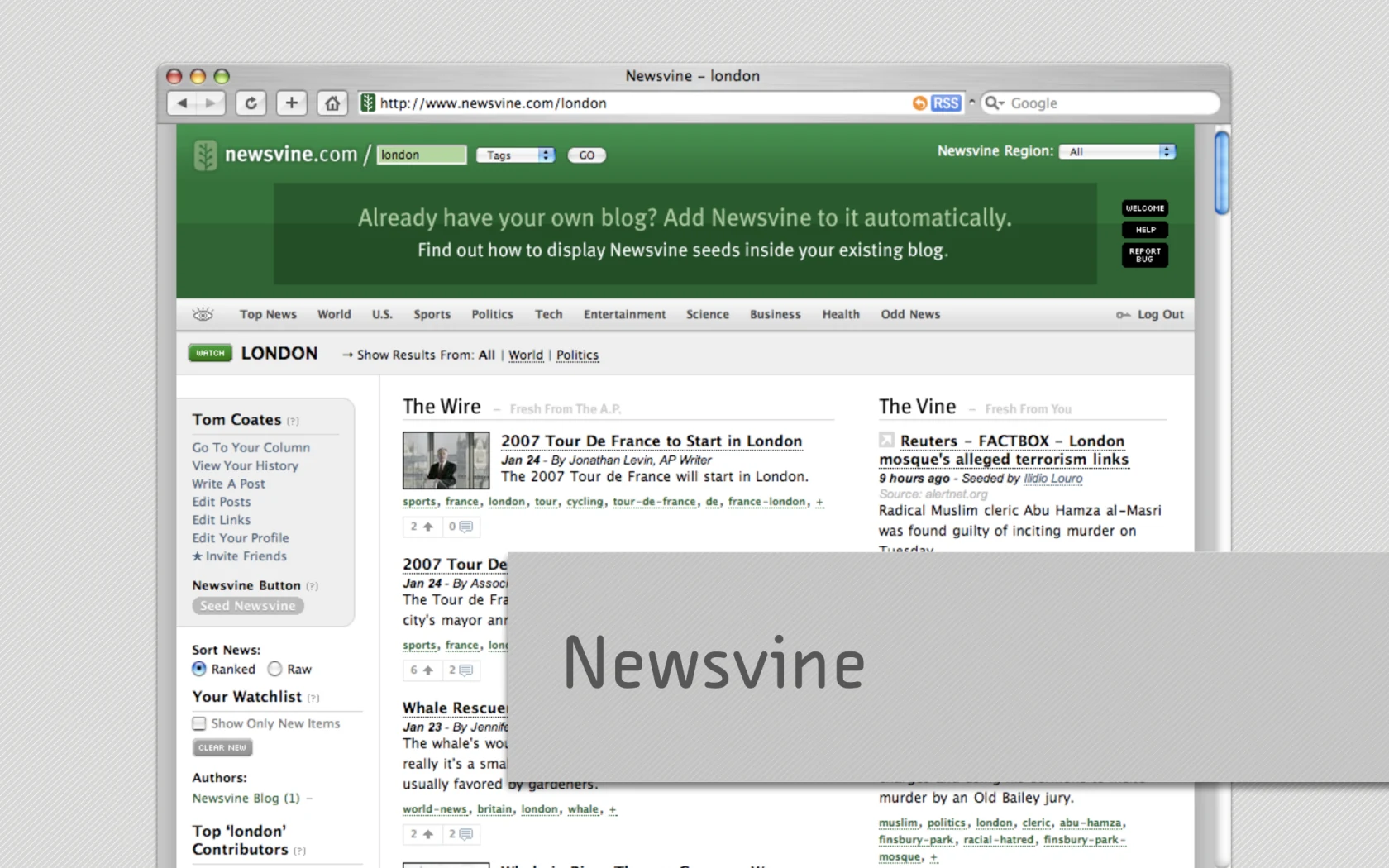Slide reading: Newsvine.