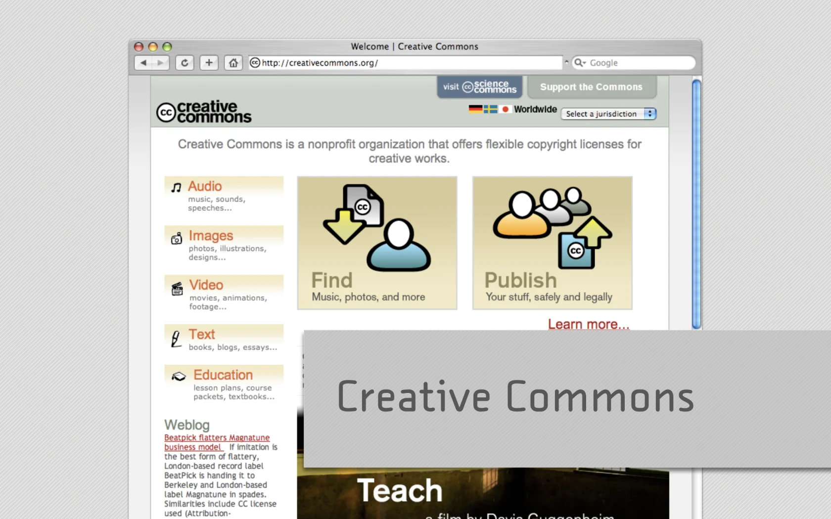 Slide reading: Creative Commons.
