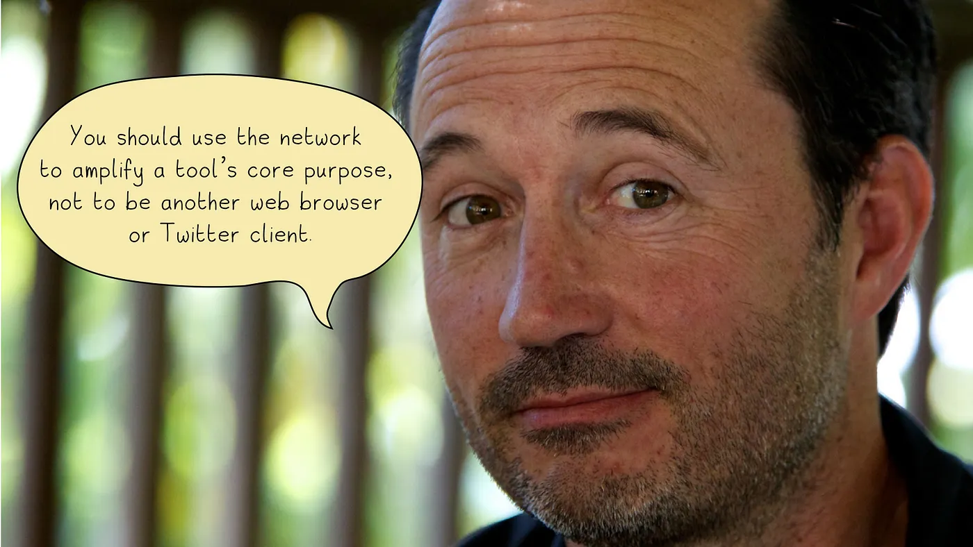 Portrait of Matt Rolandson with his advice about using networks to amplify a tool's core purpose.