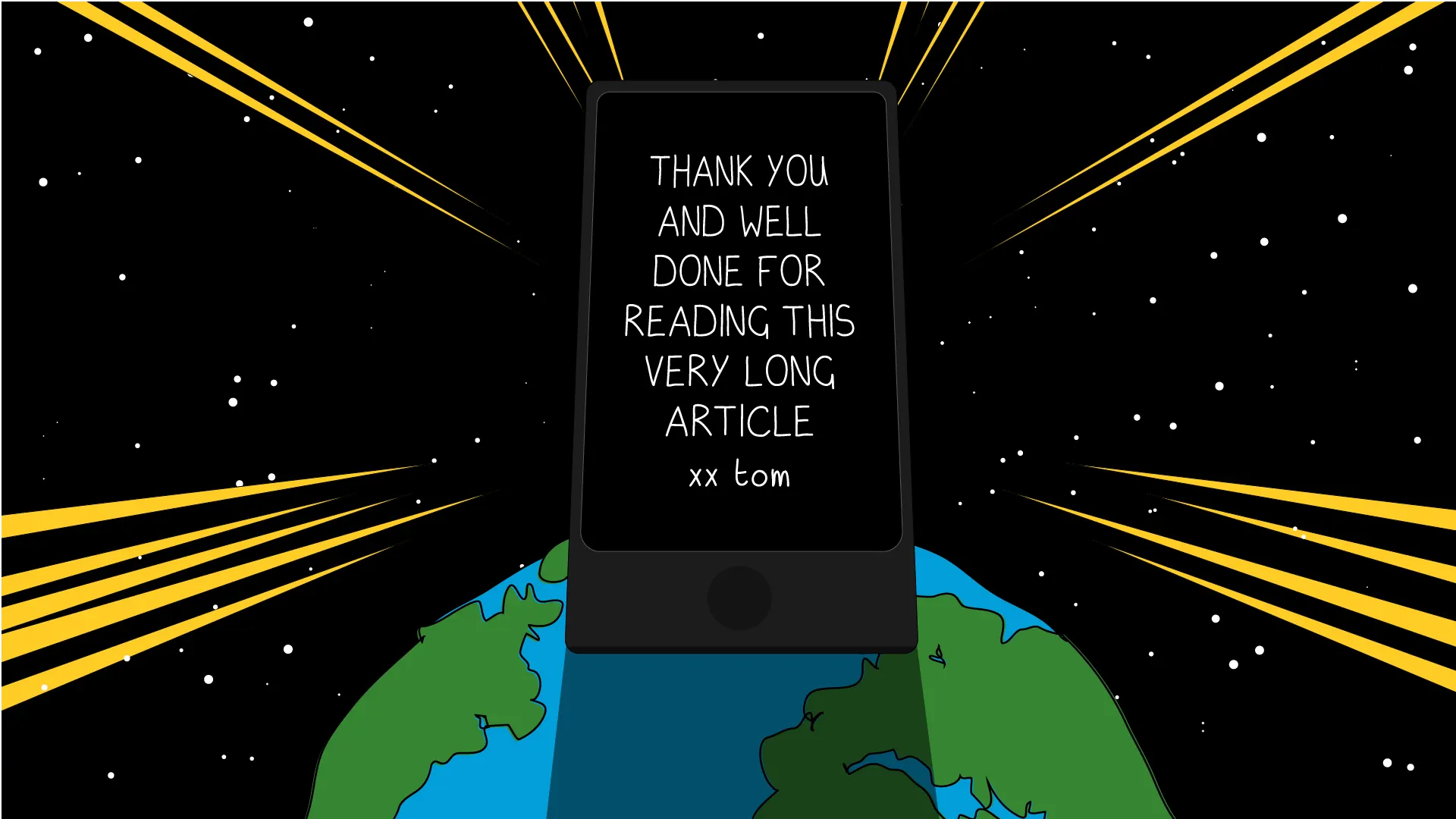 Closing illustration thanking the reader for finishing the long article.